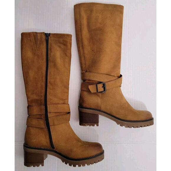 Coach & Four Mid Calf Boots Womens Sz 6 Shearling Lined Leather Cold Weather - Picture 1 of 14